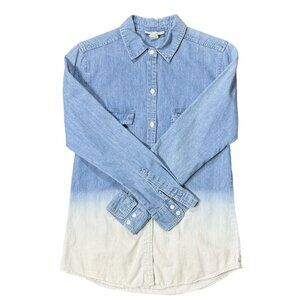 Bella de Jour Size S Women Denim Dip Dyed Denim Button-Up Shirt